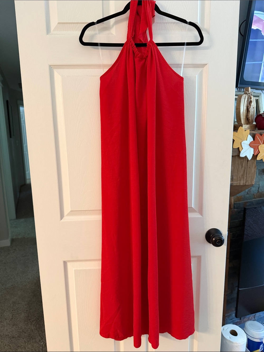 Women’s Red Halter Maxi Dress